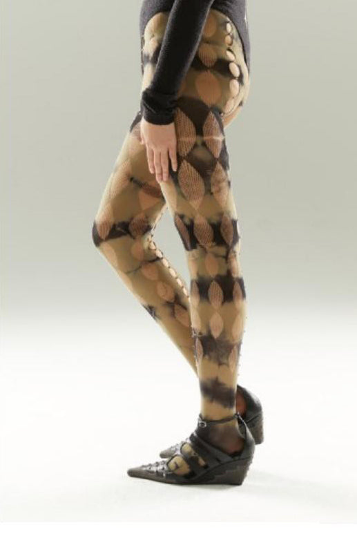 Rui Zhou 24 Autumn and Winter Tie-Dye Tights High Elastic Stretch RUI-RAW24JW02S-SWCH Sage & Black RAW24JW02